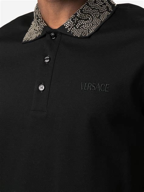 Versace Studded Collar Polo Shirt 